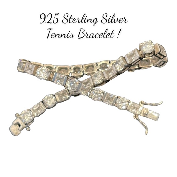 ✅ SOLD ✅ TENNIS BRACELET Gorgeous Sterling Silver & CZ 7.5” - Picture 7 of 16